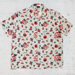 NWT Rick And Morty Ripple Junction Adult Swim Hawaiian Tropical Button Shirt 2X